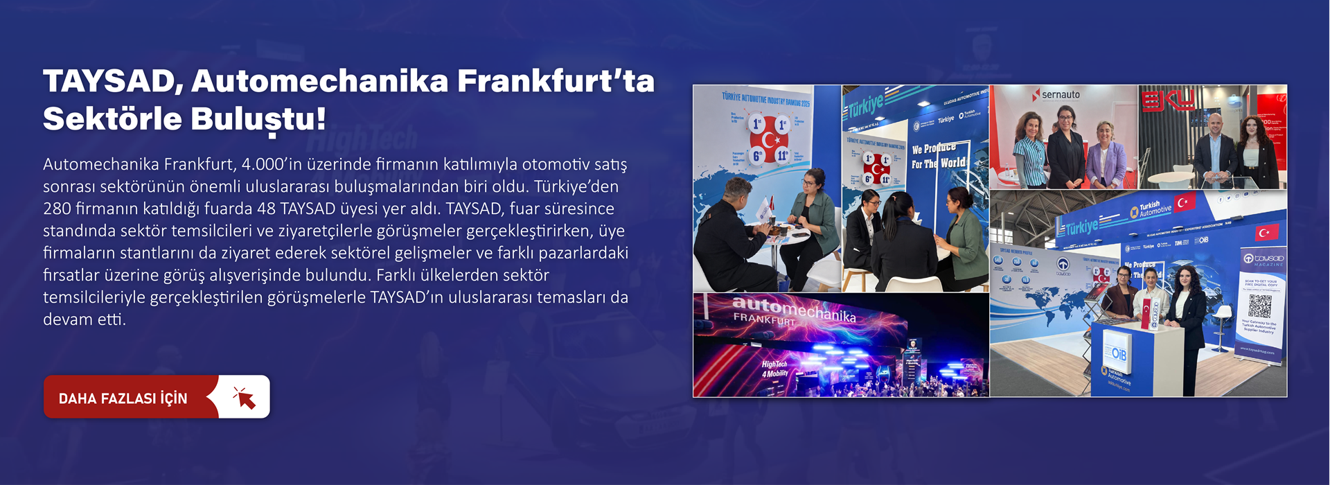 TAYSAD, Automechanika Frankfurt’ta Sektörle Buluştu